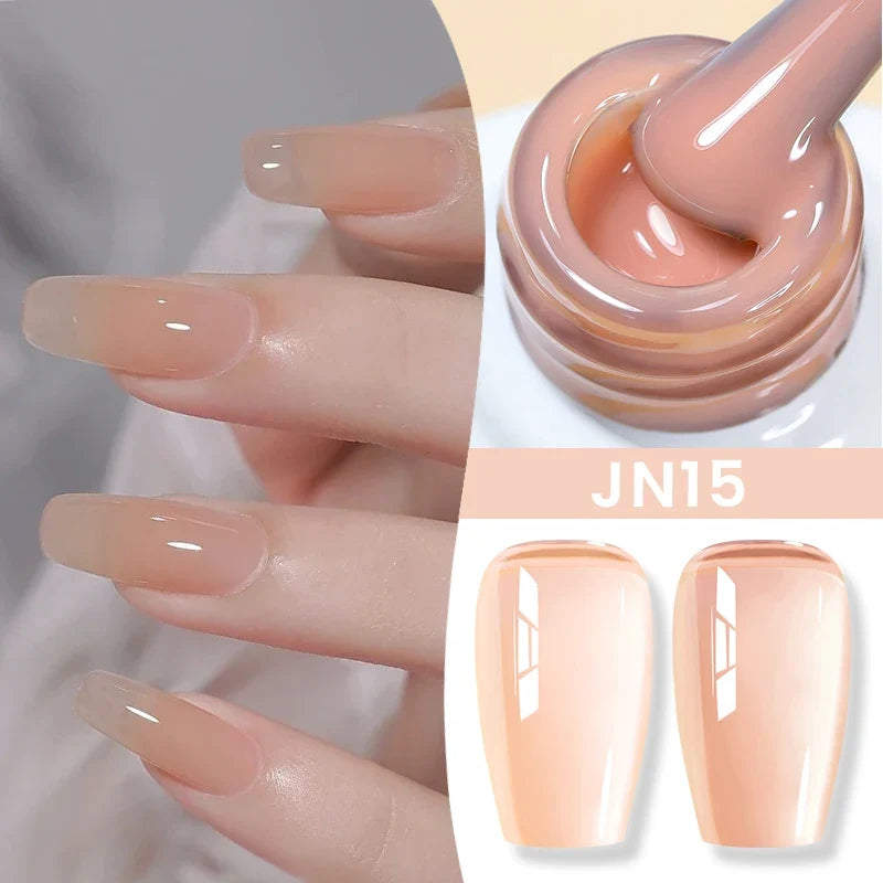 BORN PRETTY Jelly Nude Gel Nail Polish 10ml Light Pink Peach Translucent Color UV Light Cure Gel Varnish Nail Art DIY at Home 92