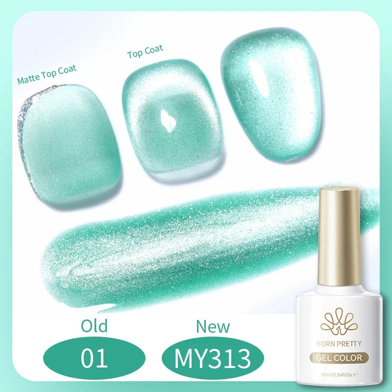 BORN PRETTY 10ml Silver Water Light Cat Magnetic Gel Nail Polish Nail Supplies Vernis Semi Permanent Gel for Fall Winter Nails 11