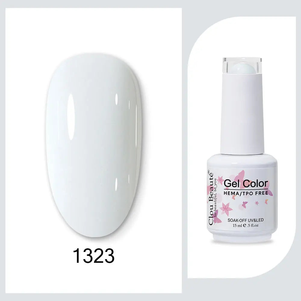 Clou Beaute 15ml Red Black White Green Neon Gel Nail Polish Base Top Coat Velvet Top 400 Colors Semi Permanent Gel Nail Varnish 73