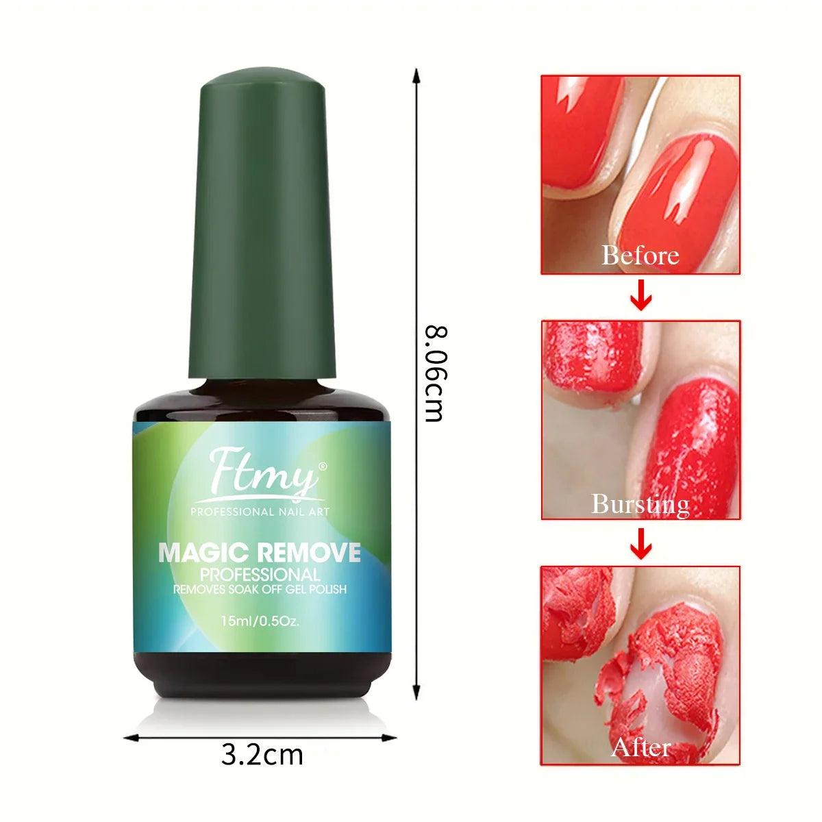 Gel Nail Polish Remover, 2-3 Min Quickly Remover Nail Polish, No Harm To Skin, No Irritating Odor, No Need For Foil, Soaking Or 2