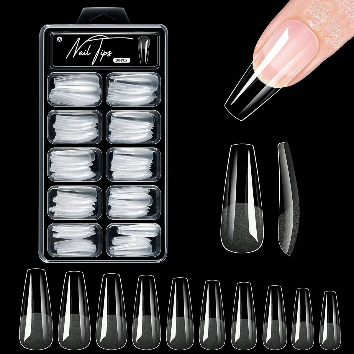 100/600Pcs Short Almond Nail Tips Soft Gel Nail Tips Full Cover False Nail Tips For Acrylic Nails  Salon Home Press On Nails 12