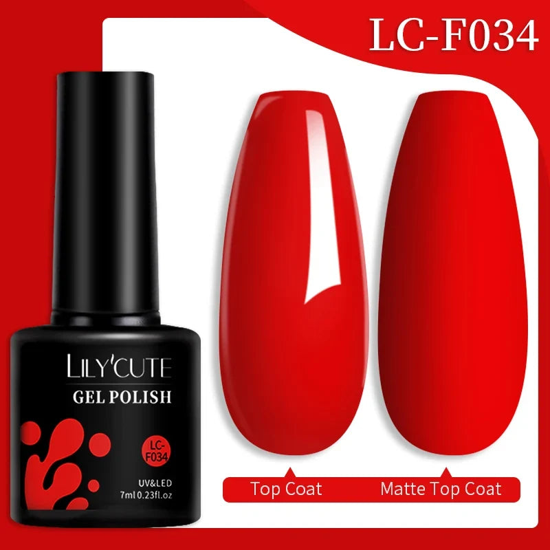 LILYCUTE 7ML Colorful Gel Nail Polish 129 Colors Long Lasting For Manicure Semi Permanent Base Top Coat Nail Art UV Gel Varnish 118