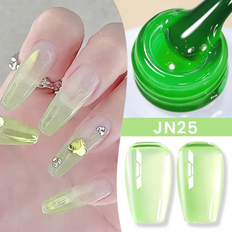 BORN PRETTY Jelly Nude Gel Nail Polish 10ml Light Pink Peach Translucent Color UV Light Cure Gel Varnish Nail Art DIY at Home 27