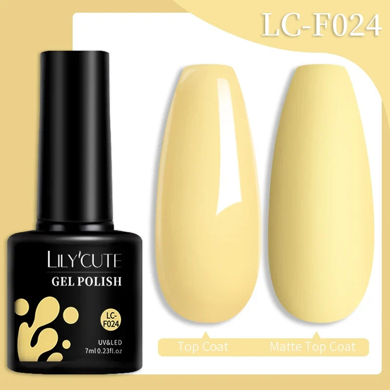 LILYCUTE 7ML Colorful Gel Nail Polish 129 Colors Long Lasting For Manicure Semi Permanent Base Top Coat Nail Art UV Gel Varnish 56