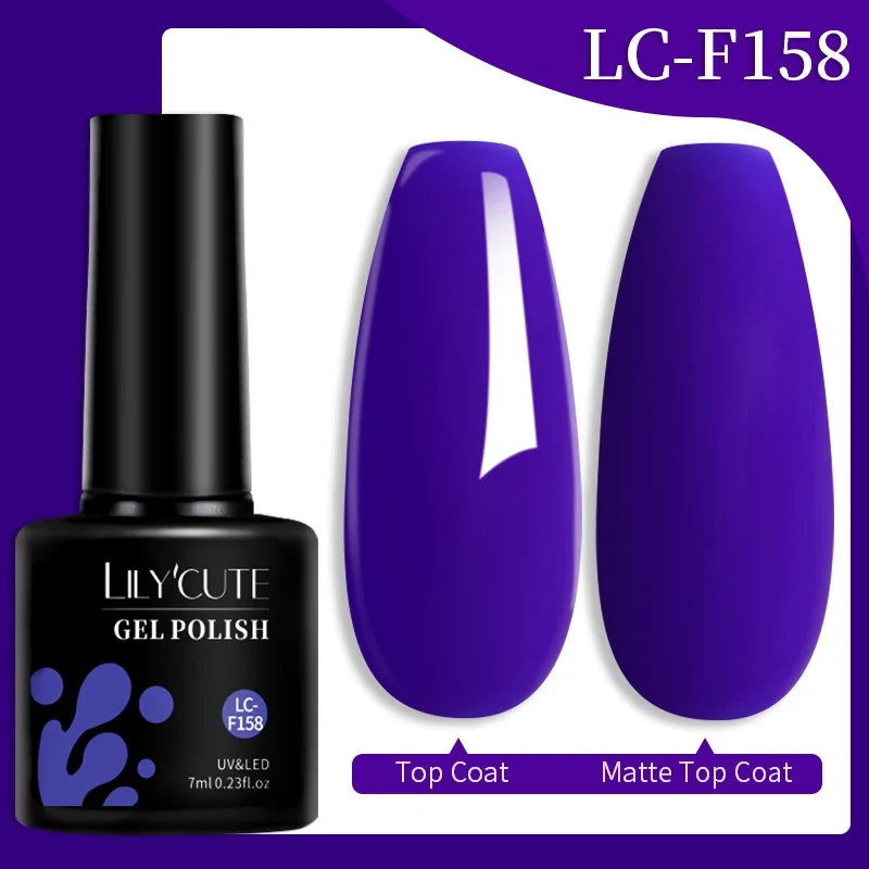 LILYCUTE 7ML Colorful Gel Nail Polish 129 Colors Long Lasting For Manicure Semi Permanent Base Top Coat Nail Art UV Gel Varnish 32