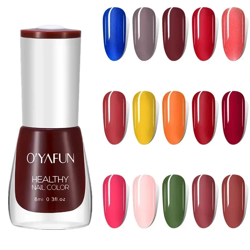 8ml Matte Waterproof No-bake Nail Polish Nail Art Tearable Quick Dry Normal Without Lamp Nail Polish Glitter Sequins UV Varnish 3