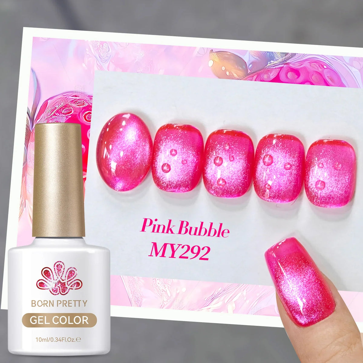 BORN PRETTY 10ml Fruit Purple Grape Cat Magnetic Gel Nail Polish 2025 New Whitening Guava Glass Beads Varnish Nail Supplies 44