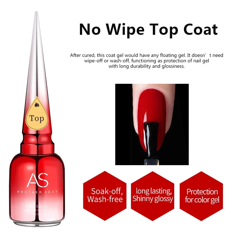 AS 15ml Transfer Foil Gel Nail Polish Soak Off Led Uv Gel Varnish Fast Dry Star Sticker Glue Stamp Gel 18