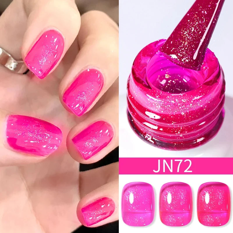 BORN PRETTY 10ml Blood Red Jelly Gel Nail Polish Halloween Nails Art Gel Polish Sheer Translucent Nail Gel for Winter Manicure 16