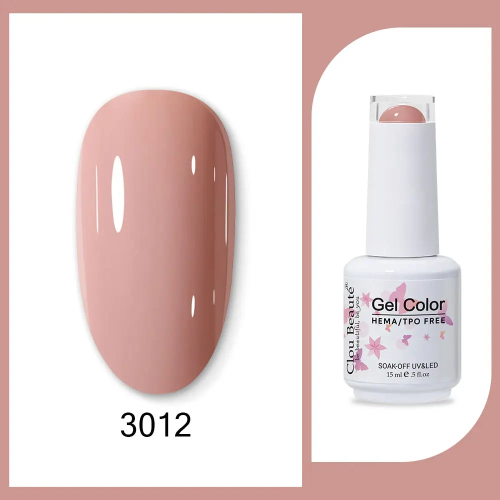 Clou Beaute 15ml Red Black White Green Neon Gel Nail Polish Base Top Coat Velvet Top 400 Colors Semi Permanent Gel Nail Varnish 93