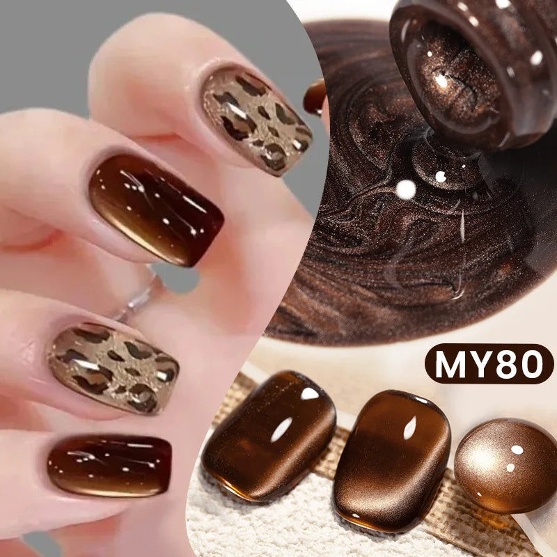 BORN PRETTY 10ml Silver Water Light Cat Magnetic Gel Nail Polish Nail Supplies Vernis Semi Permanent Gel for Fall Winter Nails 48