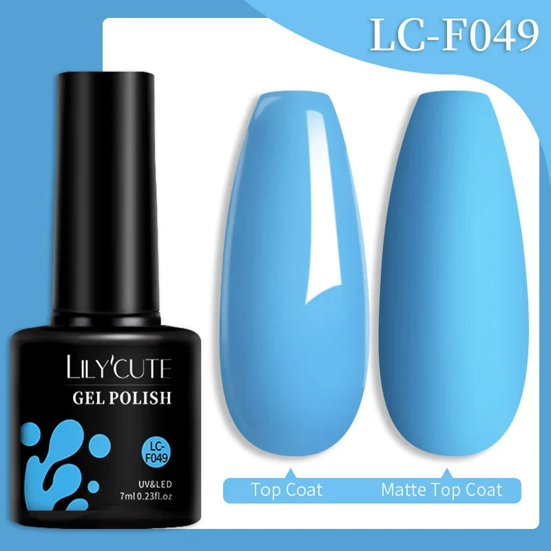 LILYCUTE 7ML Colorful Gel Nail Polish 129 Colors Long Lasting For Manicure Semi Permanent Base Top Coat Nail Art UV Gel Varnish 140