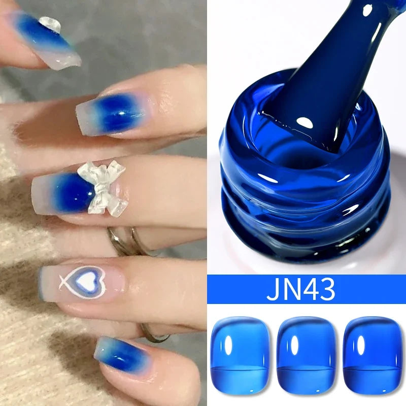 BORN PRETTY 10ml Blood Red Jelly Gel Nail Polish Halloween Nails Art Gel Polish Sheer Translucent Nail Gel for Winter Manicure 53
