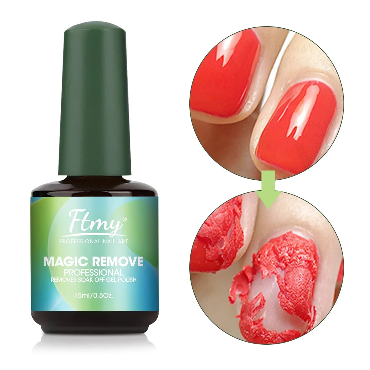 Gel Nail Polish Remover, 2-3 Min Quickly Remover Nail Polish, No Harm To Skin, No Irritating Odor, No Need For Foil, Soaking Or 3