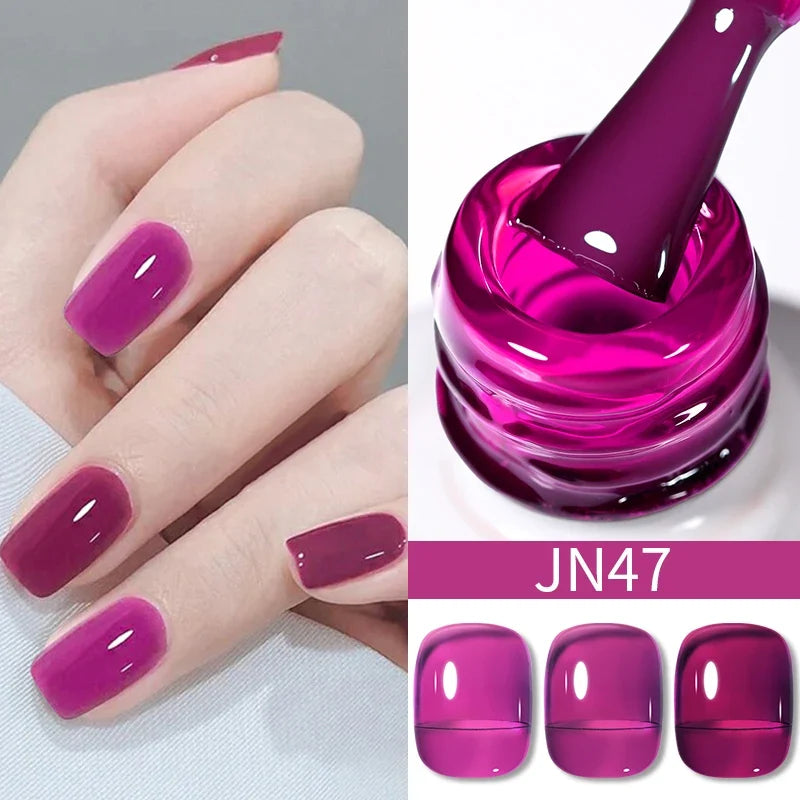 BORN PRETTY 10ml Blood Red Jelly Gel Nail Polish Halloween Nails Art Gel Polish Sheer Translucent Nail Gel for Winter Manicure 33