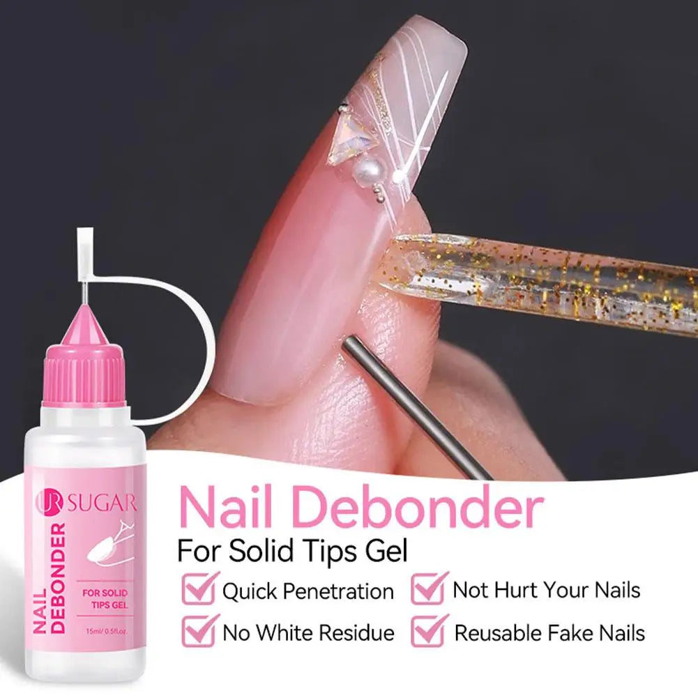15ML Nail Glue Remover for Press on Acetone Free Nail Polish Remover Multi-Functional Remover for Nails Tips Gentle Glue Remover 4