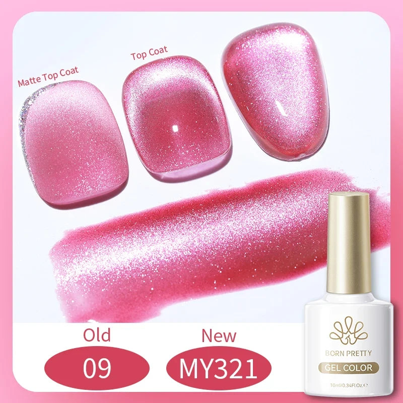 BORN PRETTY 10ml Silver Water Light Cat Magnetic Gel Nail Polish Nail Supplies Vernis Semi Permanent Gel for Fall Winter Nails 17