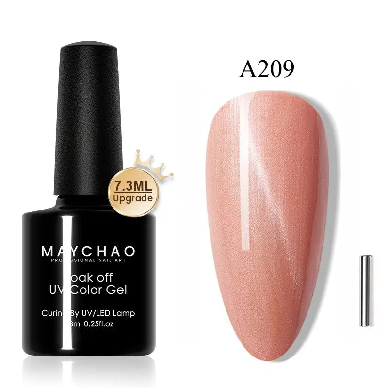 MAYCHAORomantic Galaxy Cat Eye Gel Nail Polish With Magnet Soak off UV Holographic Magnetic Rainbow Gel Polish for Nail Manicure 32