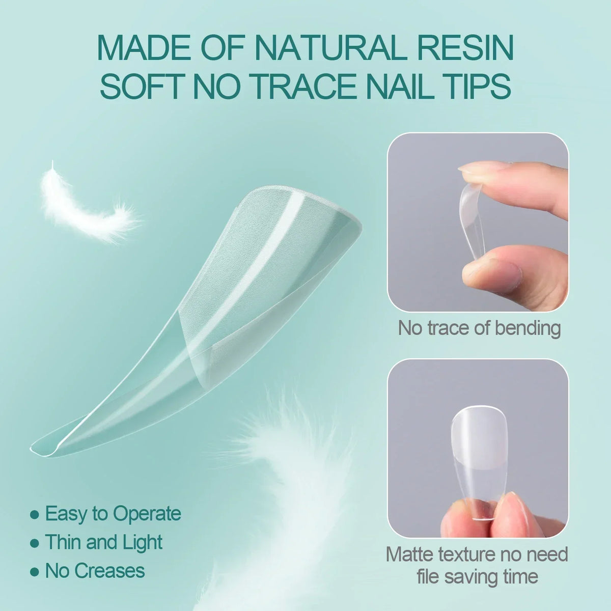 Nailpop 120pcs/box Gel X Nail Tips Medium Short Shape Almond/Square/Soft Gel Nail Tips False Nails Soak Off Easy Nail Extensions 2
