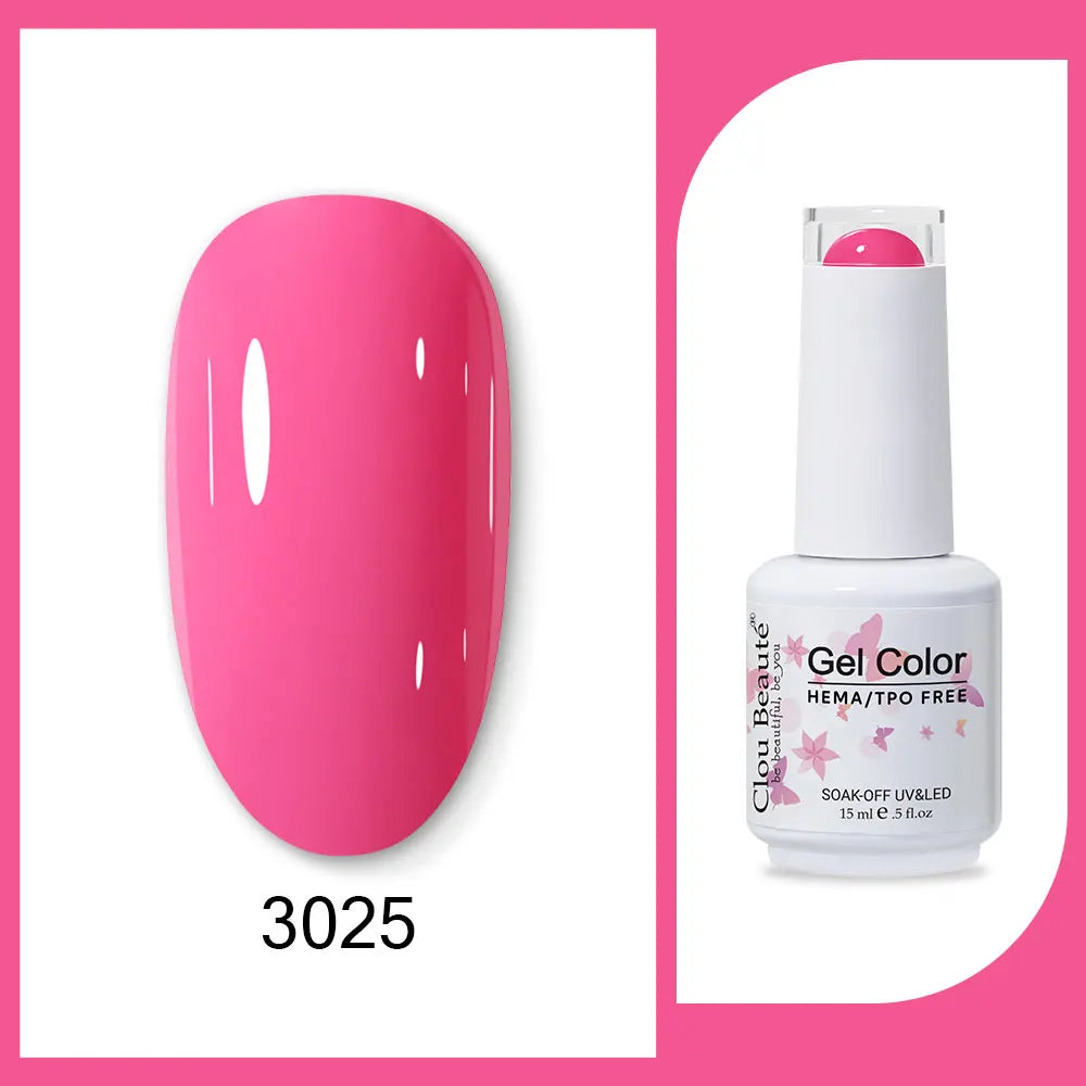 Clou Beaute 15ml Red Black White Green Neon Gel Nail Polish Base Top Coat Velvet Top 400 Colors Semi Permanent Gel Nail Varnish 40