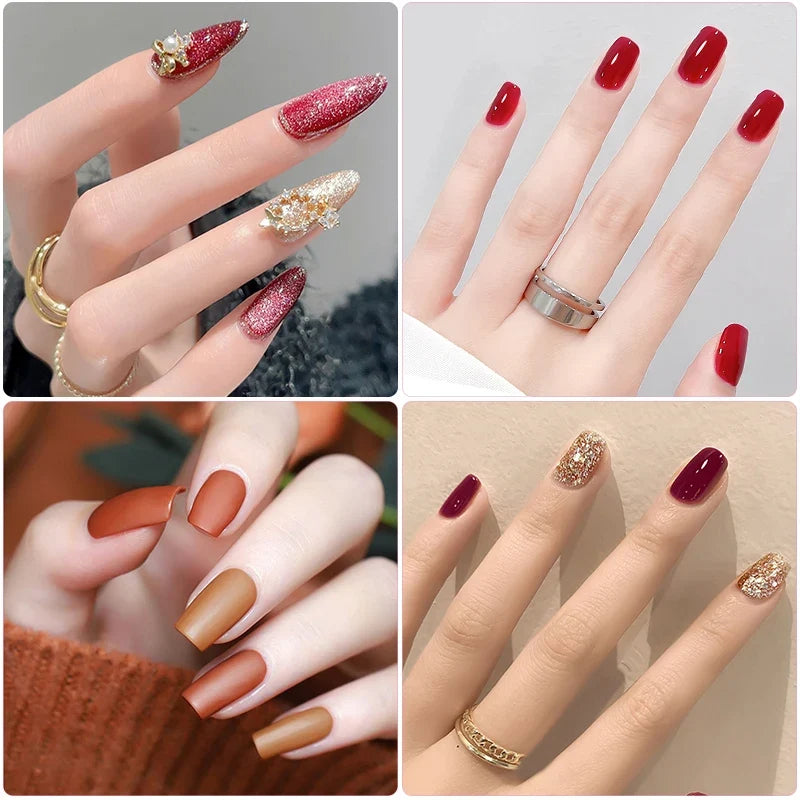 LNWPYH Gel Nail Polish Set Nail Gel Kit 26 Color Semi Permanent UV Led Gel Varnish Soak Off Nail Lacquers Base Coat Top Coat Kit 6