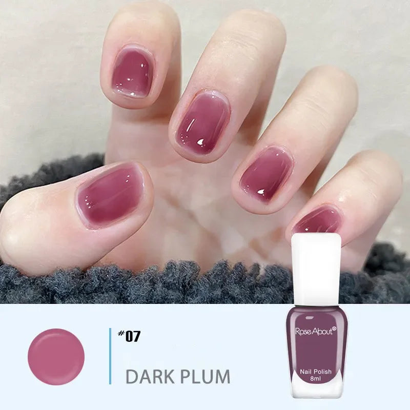 40 Colors No Bake Water-based Nail Polish Glitter Sequins Long-lasting Tearable Healthy Tearable Quick-drying Nude Nail Polish 16