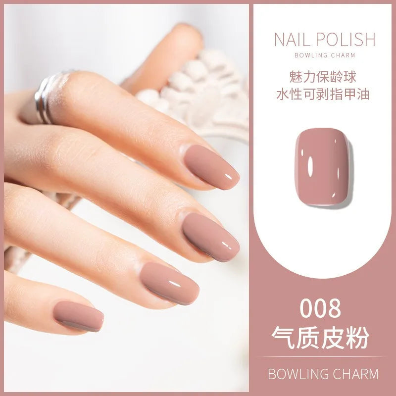 40 Colors New Nail Polish for Summer Water-based Quick Drying Tearable Nail Art Semipermanent Monochrome No Baking Lamp Varnish 37