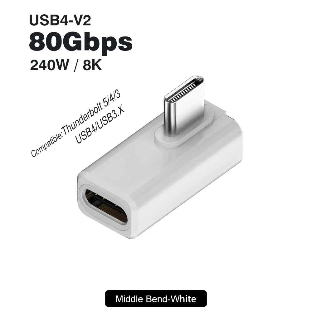 USB4 V2 90 Degree USB-C Angle Adapter | 80Gbps Thunderbolt 5/4/3 Elbow Connector 11