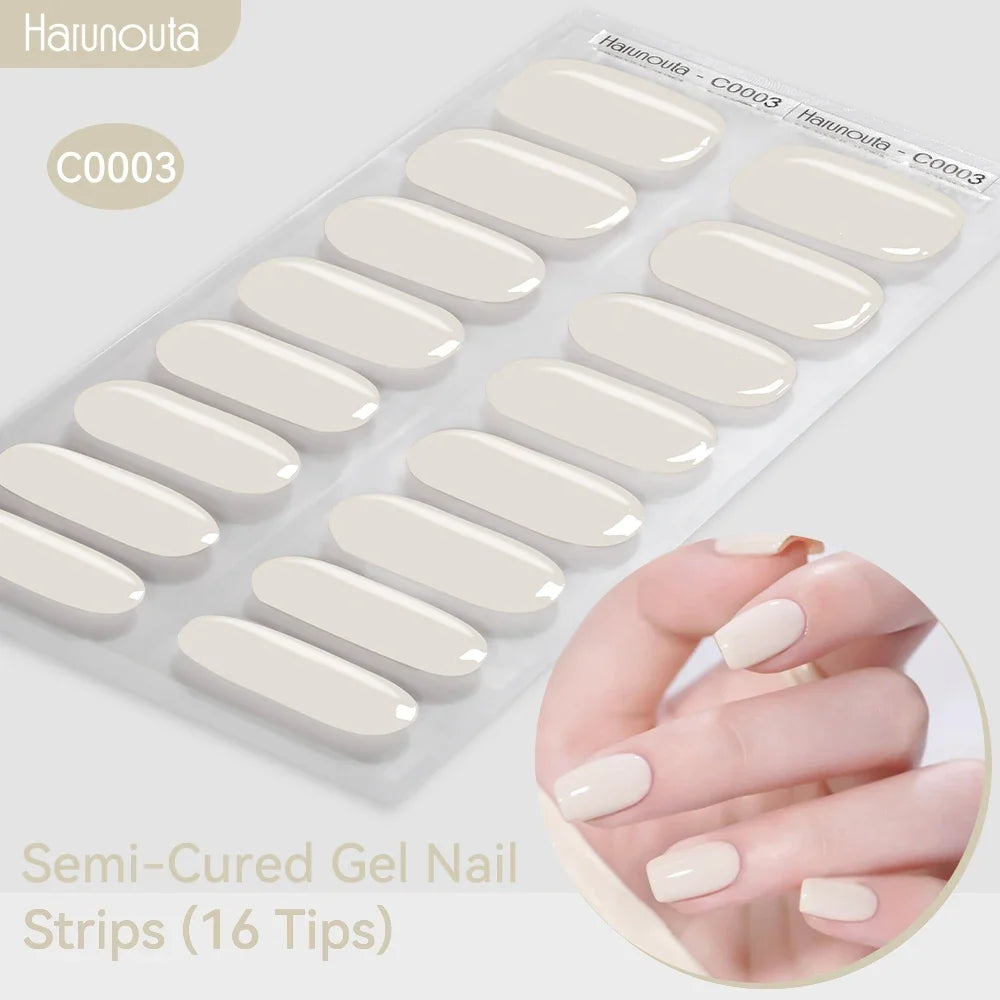 Gradient Auroras Semi Cured Gel Nail Strips Sparkly Shinning DIY Gel Polish Stickers for Nails Works with UV/LED Nail Lamps 93