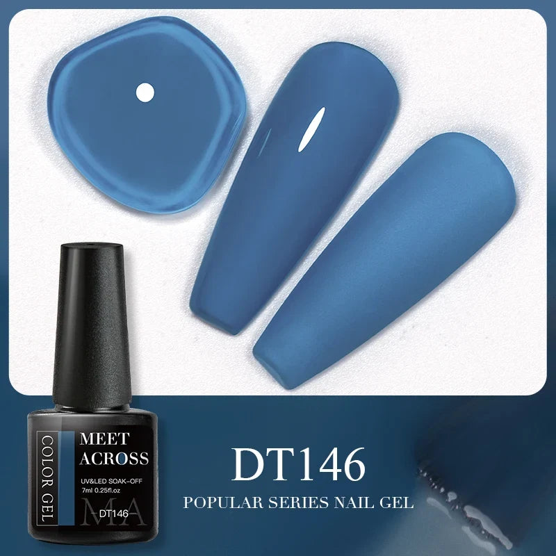 MEET ACROSS 5ml Pink Dried Flower Gel Nail Polish Natural Flower Fairy Nail Art Gel Soak Off UV LED Painting Varnishes For Nails 27