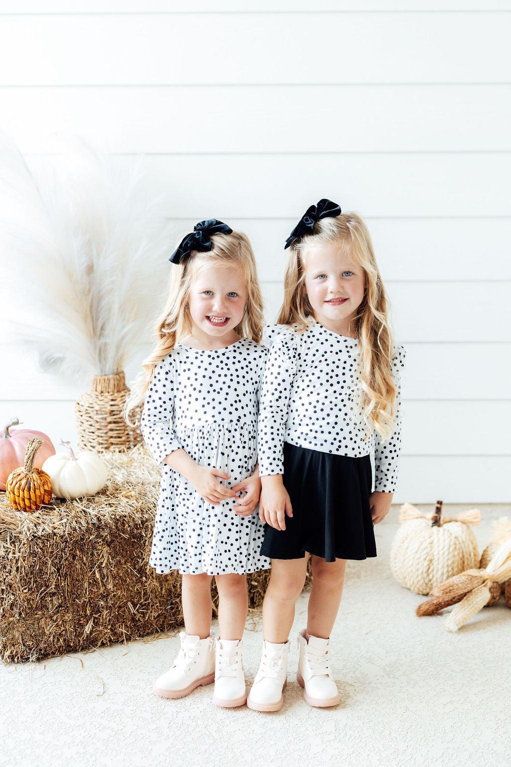 Scattered Dot L/S Ruffle Tee 2