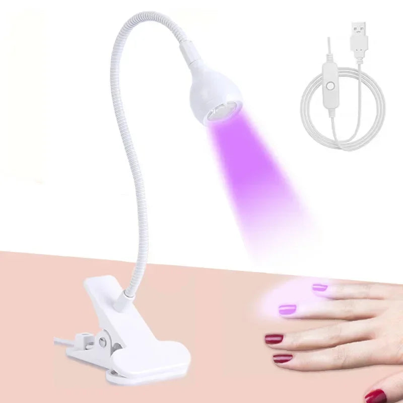 Nail Dryer Light UV Nail lamp 395nm Wavelength Clip-on Desk Mini USB For Gel Nails ongle Manicure Salon Tools 9
