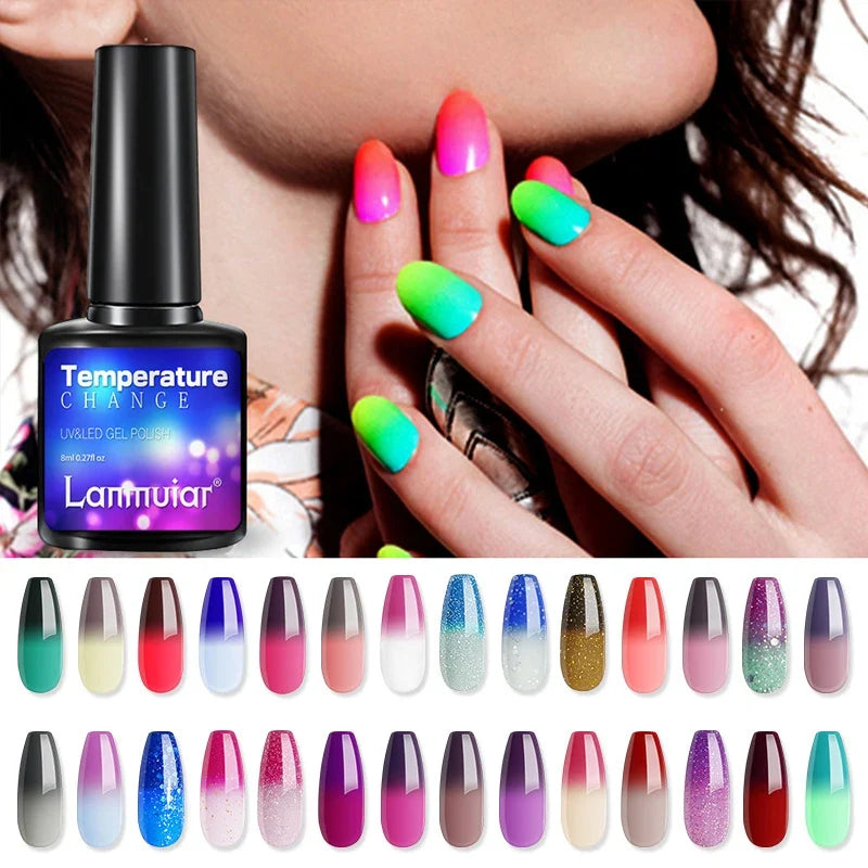 Temperature Color Changing Thermal Nail Polish Fast Drying Water-based Gradient Nail Varnish Manicure Supplies Nail Art 1