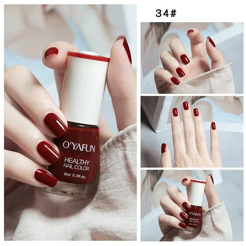 No-bake Nail Polish Nail Art Tearable Quick Dry Normal Without Lamp Nail Polish Glitter Sequins UV Varnish Nails Tools 34