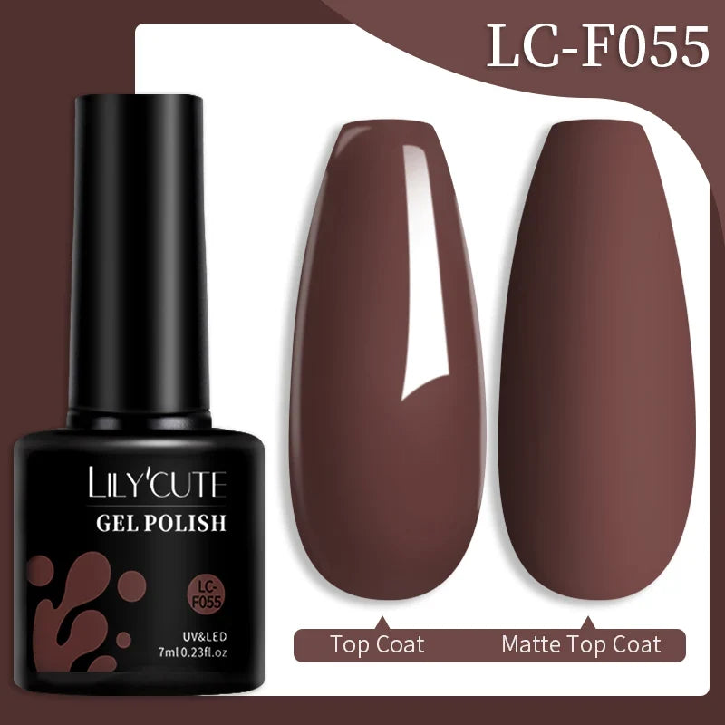 LILYCUTE 7ML Colorful Gel Nail Polish 129 Colors Long Lasting For Manicure Semi Permanent Base Top Coat Nail Art UV Gel Varnish 82
