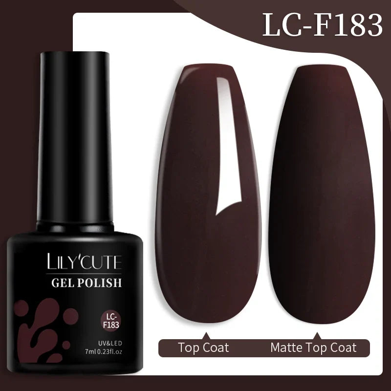 LILYCUTE 7ML Colorful Gel Nail Polish 129 Colors Long Lasting For Manicure Semi Permanent Base Top Coat Nail Art UV Gel Varnish 122