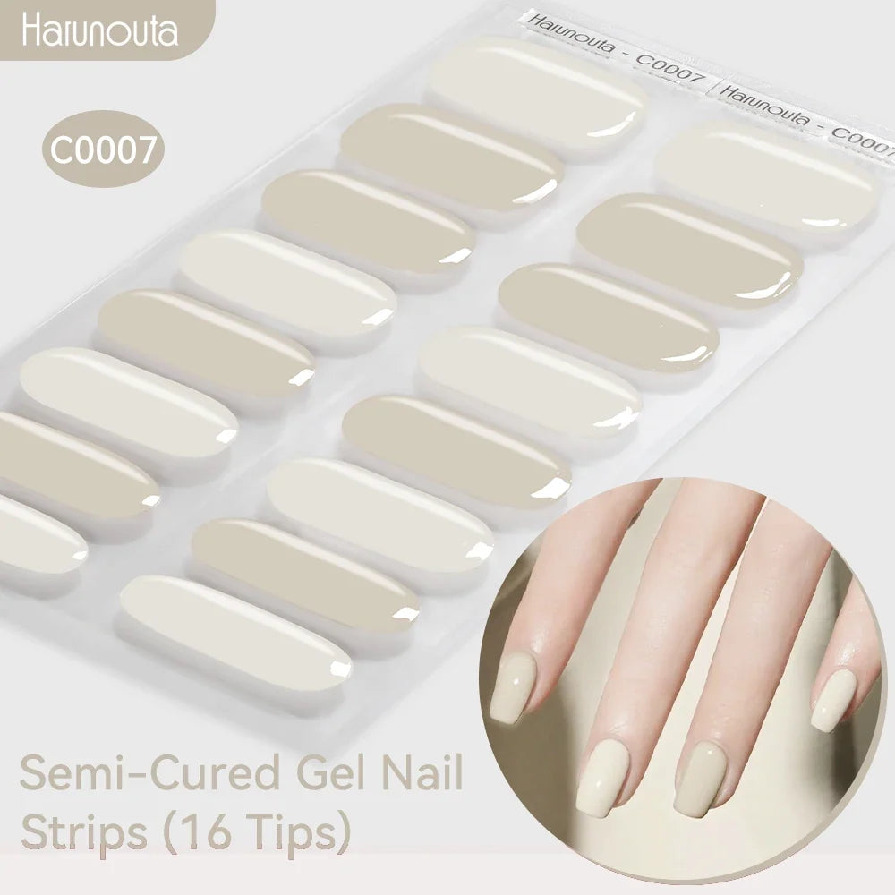 Gradient Auroras Semi Cured Gel Nail Strips Sparkly Shinning DIY Gel Polish Stickers for Nails Works with UV/LED Nail Lamps 85
