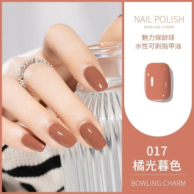 40 Colors New Nail Polish for Summer Water-based Quick Drying Tearable Nail Art Semipermanent Monochrome No Baking Lamp Varnish 35