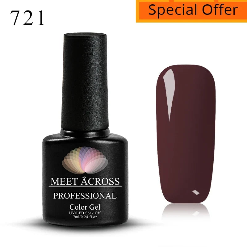 MEET ACROSS 5ml Pink Dried Flower Gel Nail Polish Natural Flower Fairy Nail Art Gel Soak Off UV LED Painting Varnishes For Nails 33