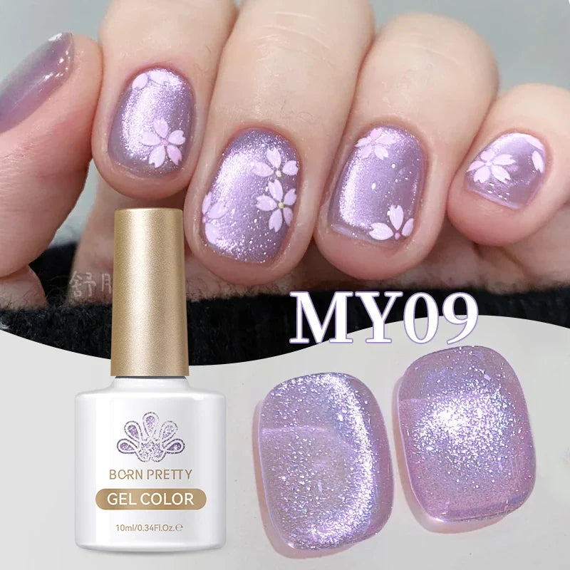 BORN PRETTY 10ml Fruit Purple Grape Cat Magnetic Gel Nail Polish 2025 New Whitening Guava Glass Beads Varnish Nail Supplies 62