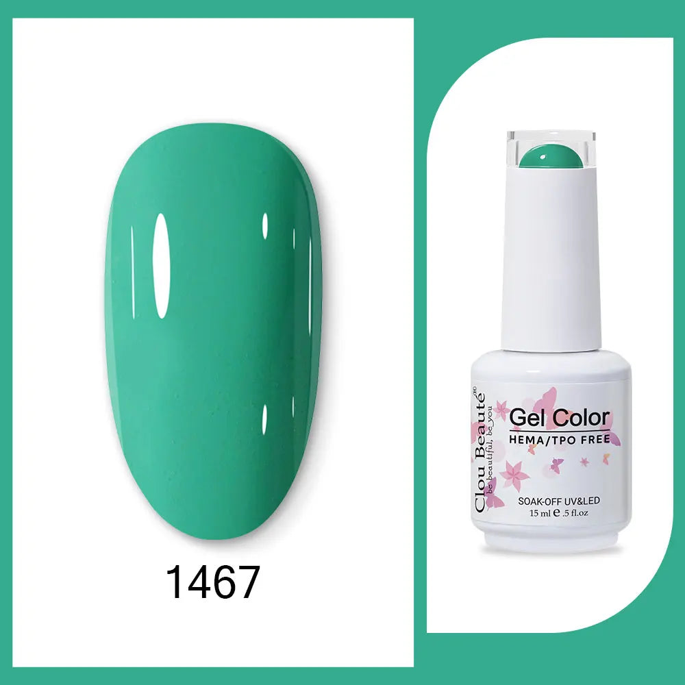 Clou Beaute 15ml Red Black White Green Neon Gel Nail Polish Base Top Coat Velvet Top 400 Colors Semi Permanent Gel Nail Varnish 111