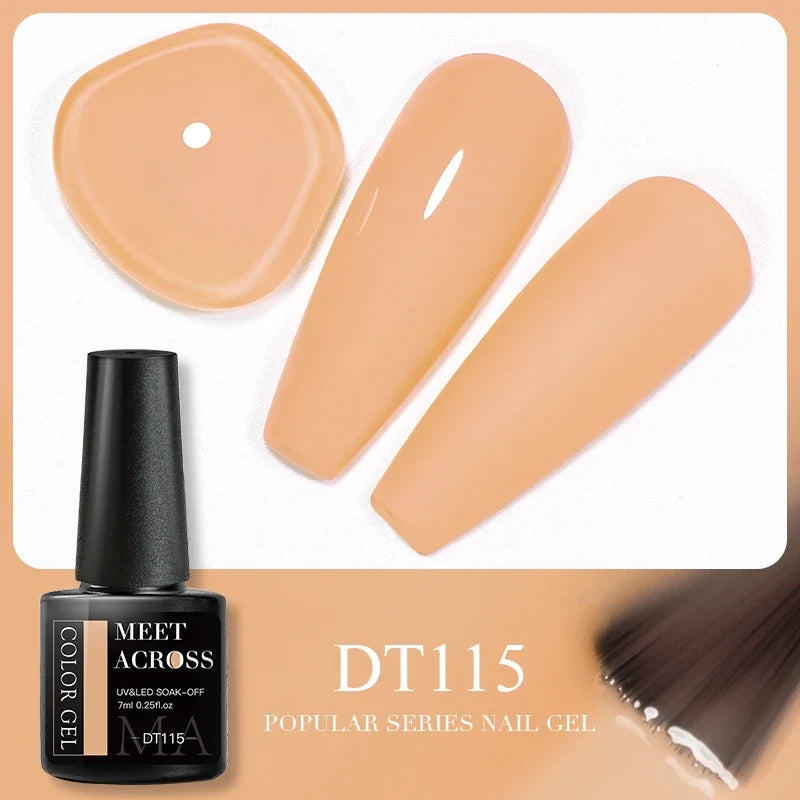 MEET ACROSS 5ml Pink Dried Flower Gel Nail Polish Natural Flower Fairy Nail Art Gel Soak Off UV LED Painting Varnishes For Nails 63
