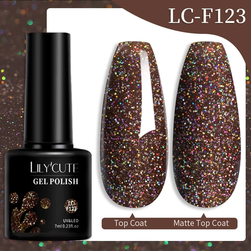 LILYCUTE 7ML Colorful Gel Nail Polish 129 Colors Long Lasting For Manicure Semi Permanent Base Top Coat Nail Art UV Gel Varnish 98