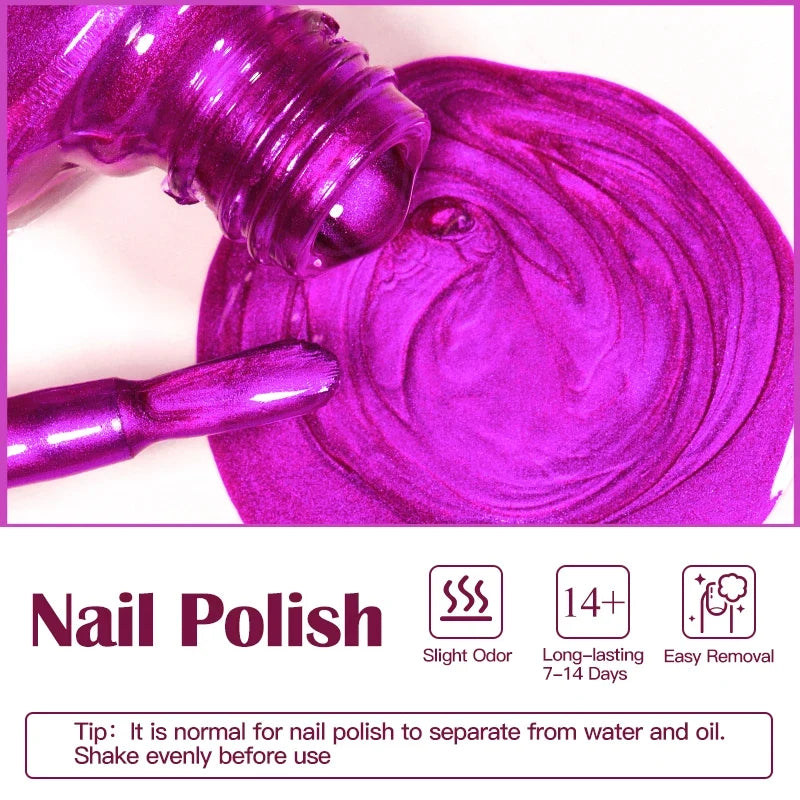 8ml Metallic Nail Polish Mirror Effect Fast Drying Long-Lasting Nails Art Polish DIY No Need Lamp Cure Manicure Nail Supplies 4