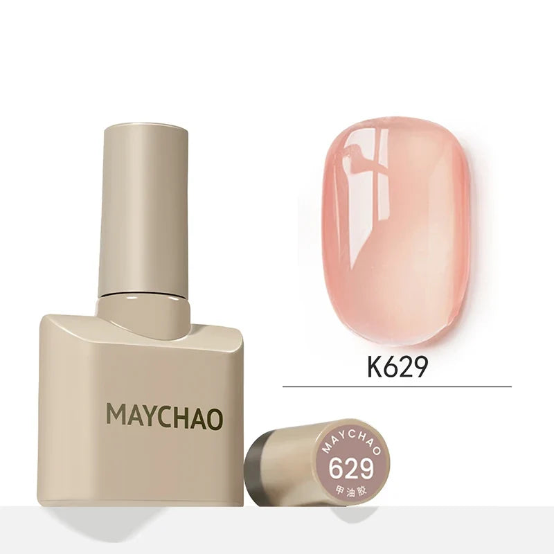 MAYCHAO 12ml Jelly Gel Nail Polish Semi Permanent Top Coat Soak Off UV LED Gel Art Nail Varnish Manicure Long Lasting Nail Gel 45