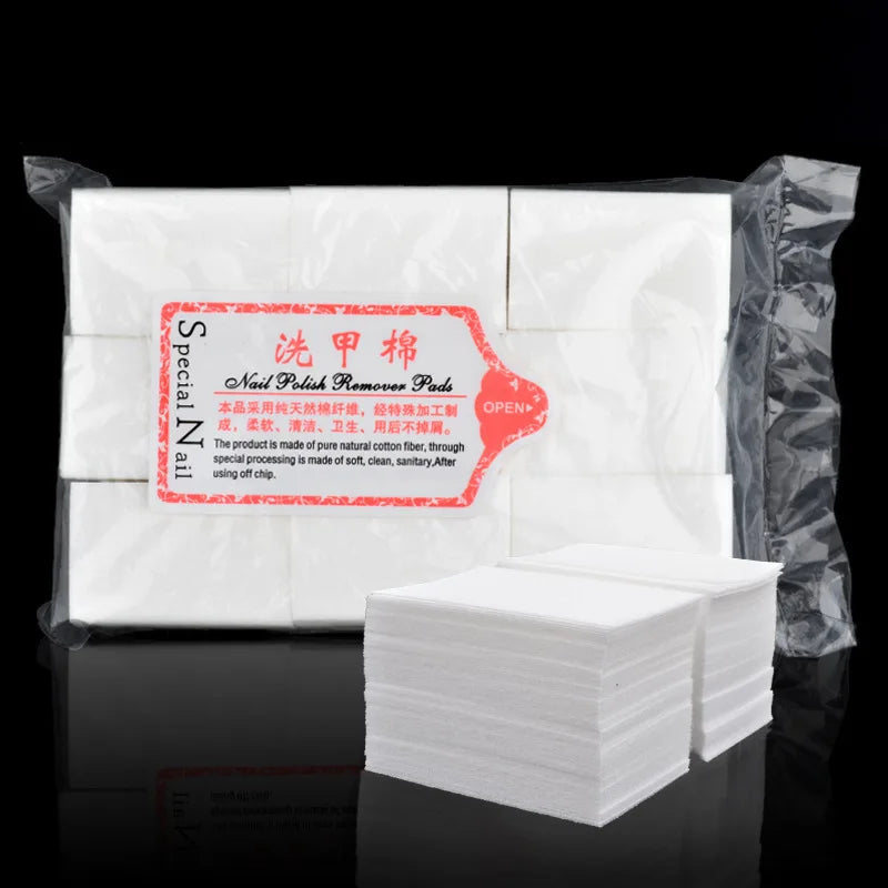400/600Pcs/pack Solid Durable Nail Tools Manicure Gel Nail Polish Remover Pads Lint-Free Wipes 100% Cotton Napkins Wraps 1