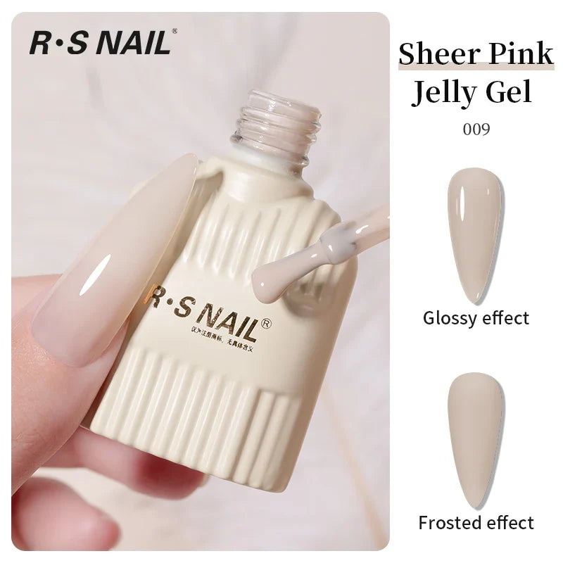 RS NAIL Jelly Transparent Gel Nail Polish 10g Summer Nude Pink Gel Polish Semi Permanent Soak Off UV LED Varnish Jade Nail Gel 16