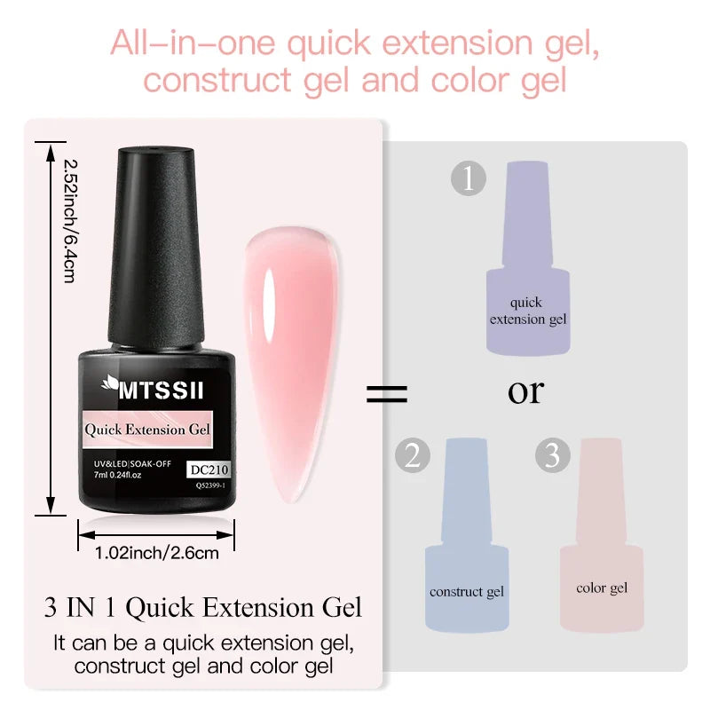 MTSSII 7ml Quick Extension Nail Polish Jelly Transparent Nude Pink Red Hard Gel  Quick Building Nail Art Gel Varnish For Nails
﻿ 6