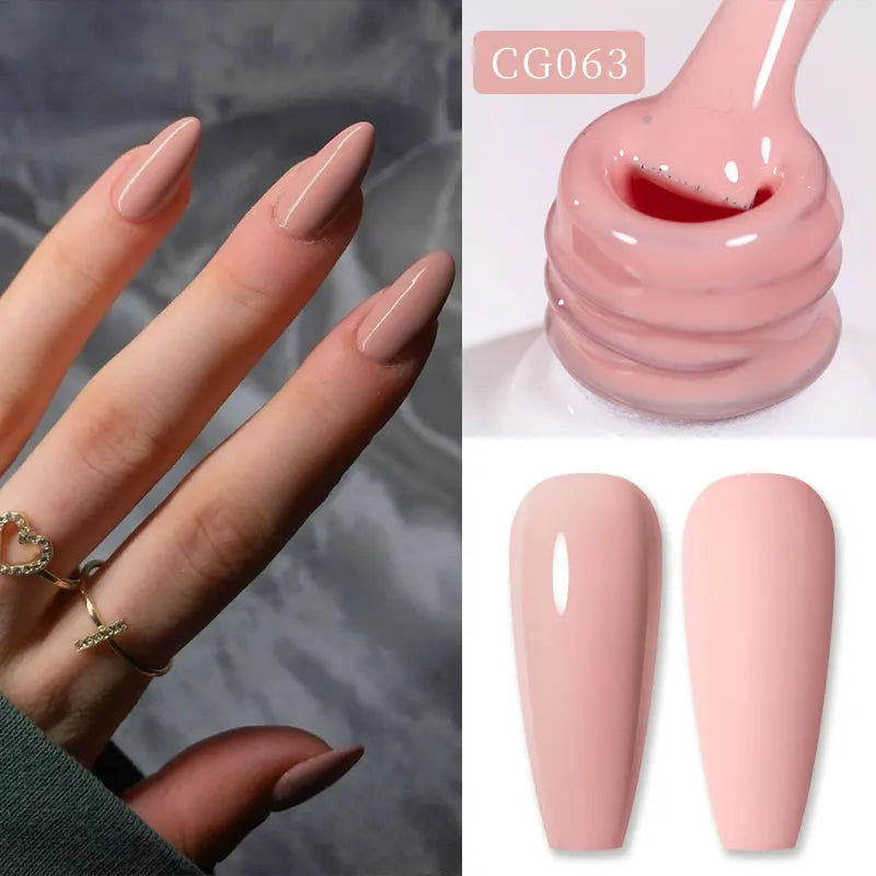 BORN PRETTY Jelly Nude Gel Nail Polish 10ml Light Pink Peach Translucent Color UV Light Cure Gel Varnish Nail Art DIY at Home 115