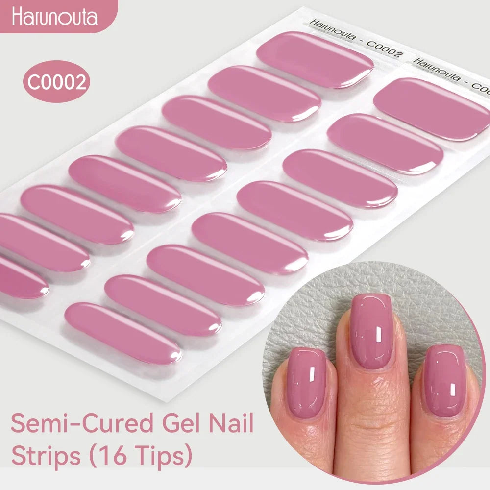 Gradient Auroras Semi Cured Gel Nail Strips Sparkly Shinning DIY Gel Polish Stickers for Nails Works with UV/LED Nail Lamps 42